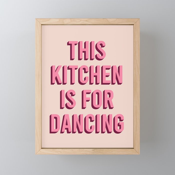 This Kitchen Is For Dancing (Pink) Mini Art Print Gallery Image 1