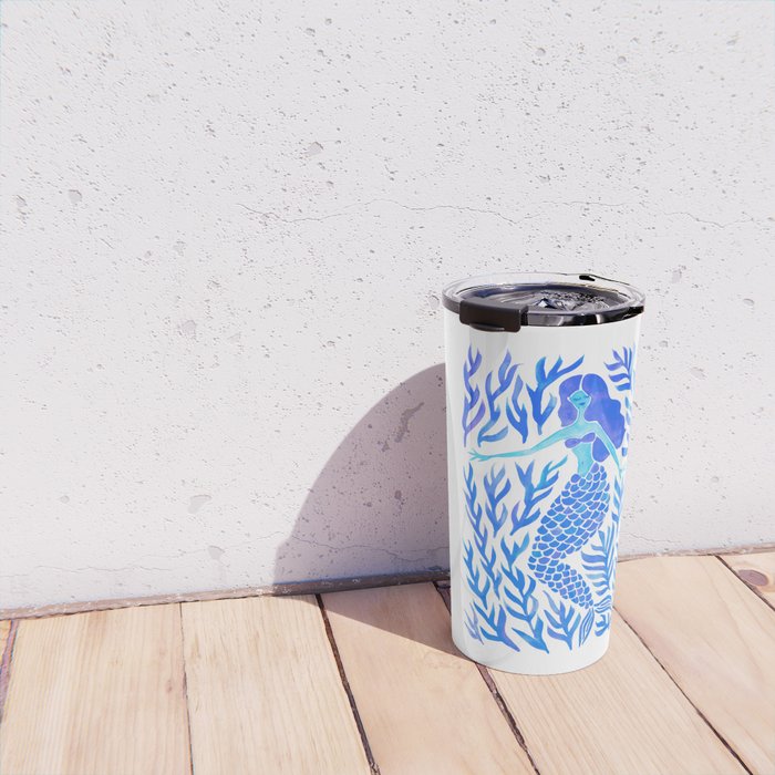 Kelp Forest Mermaid - Blue Palette Travel Mug Gallery Image 4
