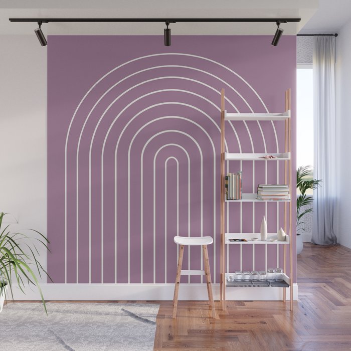 Minimal Arch XXXI Lilac Purple Modern Geometric Lines Wall Mural Gallery Image 1