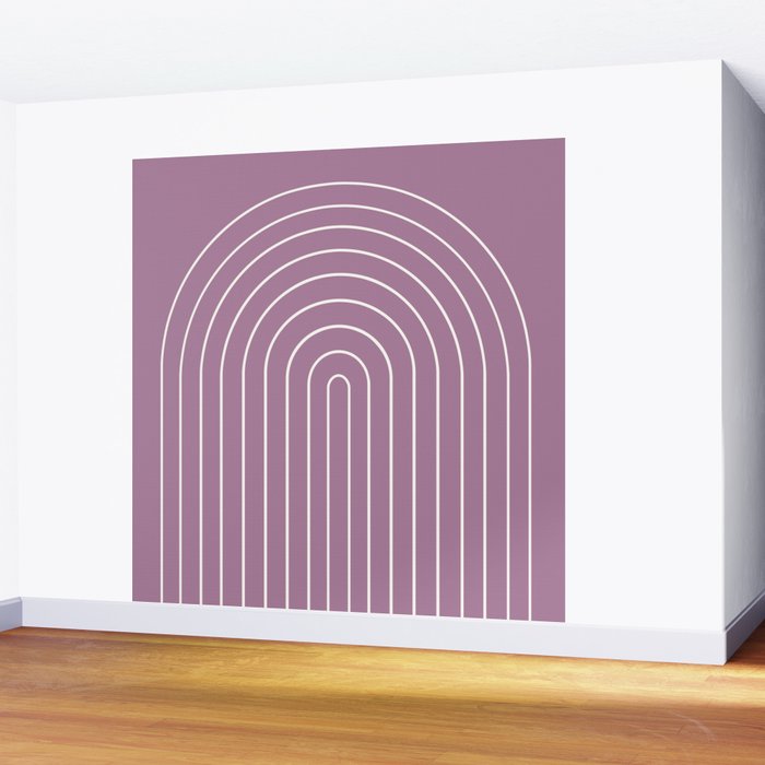 Minimal Arch XXXI Lilac Purple Modern Geometric Lines Wall Mural Gallery Image 2