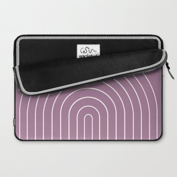 Minimal Arch XXXI Lilac Purple Modern Geometric Lines Laptop Sleeve Gallery Image 2