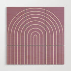 Minimal Arch XXXI Lilac Purple Modern Geometric Lines Wood Wall Art Gallery Image 1