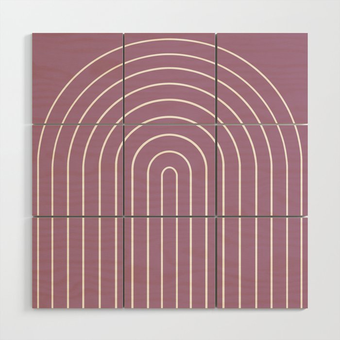 Minimal Arch XXXI Lilac Purple Modern Geometric Lines Wood Wall Art Gallery Image 1
