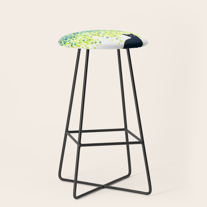 Cat in the garden under willow tree Stool Gallery Image 1