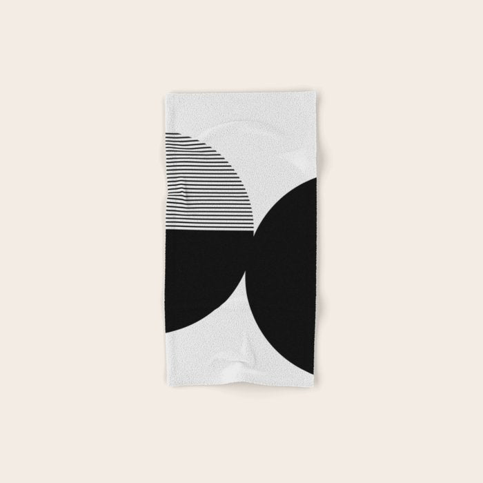 Two Forms - Black and White Abstract Bath Towel Gallery Image 1