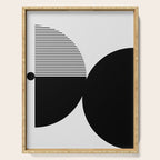 Two Forms - Black and White Abstract Serving Tray Gallery Image 1