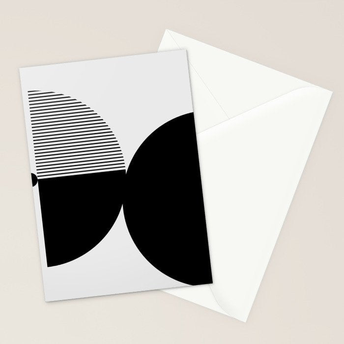 Two Forms - Black and White Abstract Stationery Card Gallery Image 2
