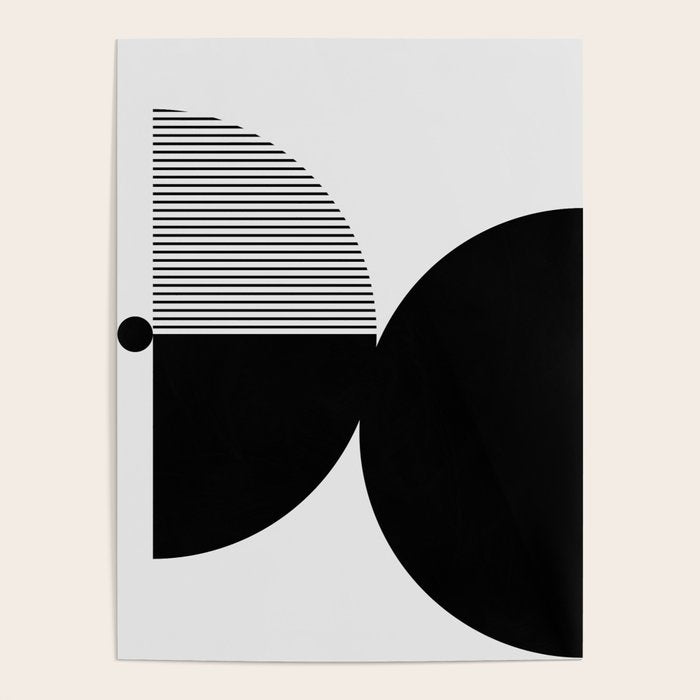Two Forms - Black and White Abstract Poster Gallery Image 4