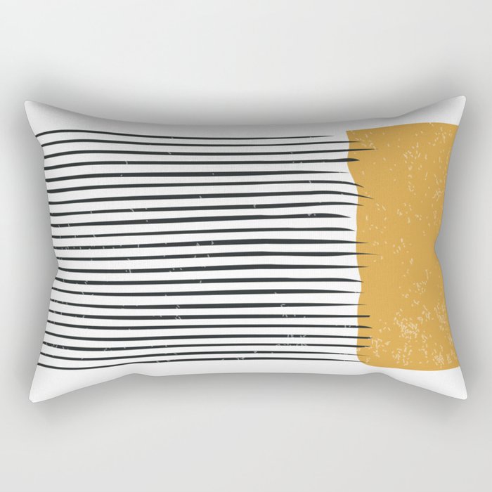 (White Background) Mid Century Modern Minimalist Rothko Inspired Color Field With Lines Geometric Style  Rectangular Pillow Gallery Image 2