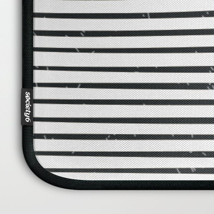 (White Background) Mid Century Modern Minimalist Rothko Inspired Color Field With Lines Geometric Style  Laptop Sleeve Gallery Image 3