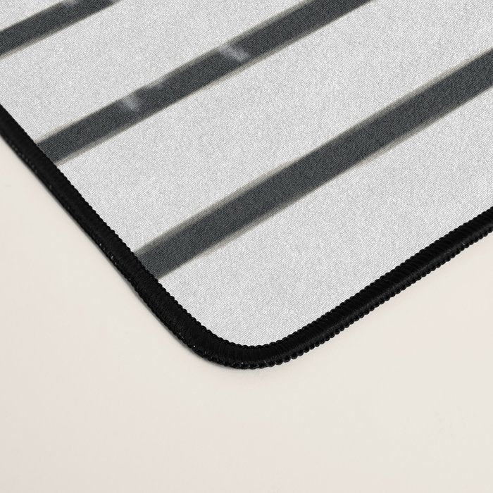 (White Background) Mid Century Modern Minimalist Rothko Inspired Color Field With Lines Geometric Style  Desk Mat Gallery Image 4