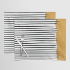 (White Background) Mid Century Modern Minimalist Rothko Inspired Color Field With Lines Geometric Style  Placemat Gallery Image 1