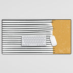 (White Background) Mid Century Modern Minimalist Rothko Inspired Color Field With Lines Geometric Style  Desk Mat Gallery Image 1