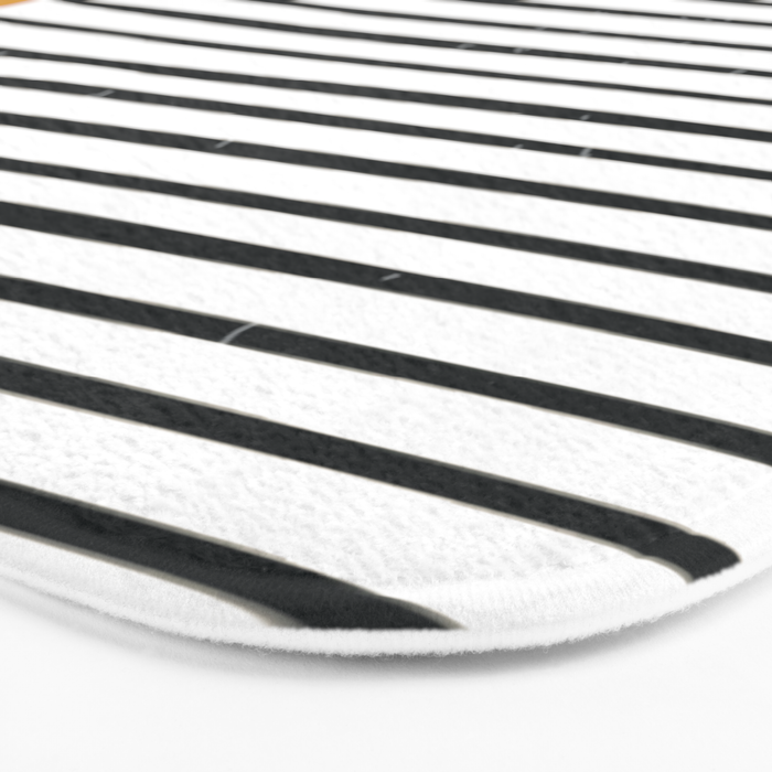 (White Background) Mid Century Modern Minimalist Rothko Inspired Color Field With Lines Geometric Style  Bath Mat Gallery Image 3