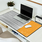 (White Background) Mid Century Modern Minimalist Rothko Inspired Color Field With Lines Geometric Style  Desk Mat Gallery Image 2