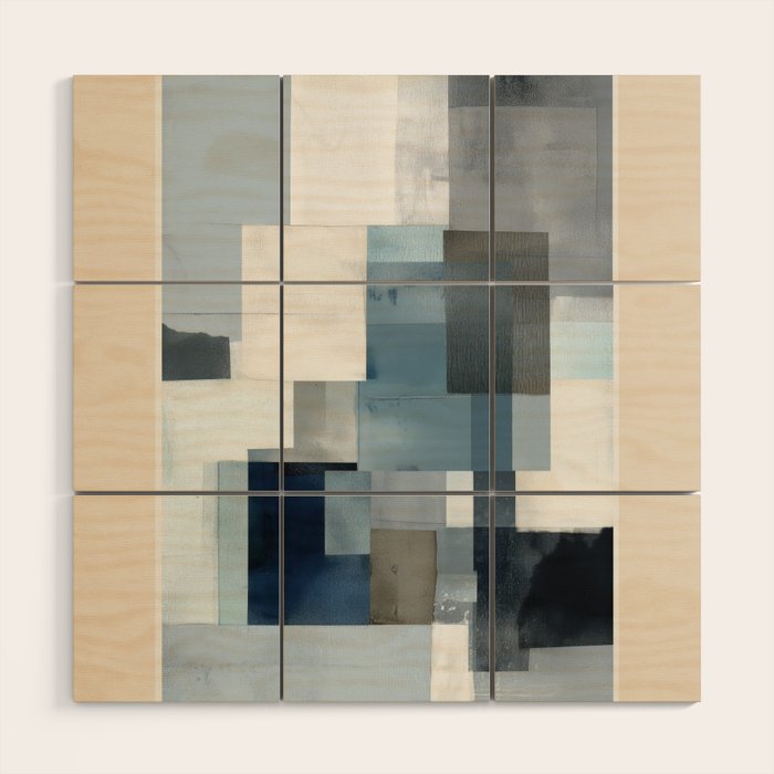 Soft Blue Forms II Wood Wall Art Gallery Image 1