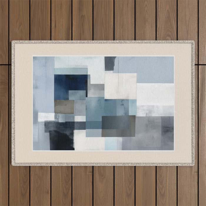 Soft Blue Forms II Outdoor Rug Gallery Image 1