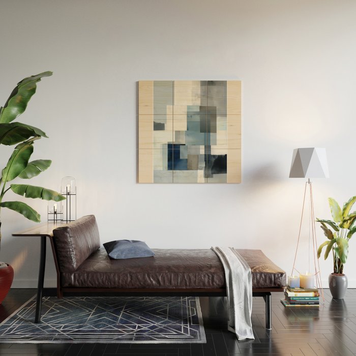 Soft Blue Forms II Wood Wall Art Gallery Image 2