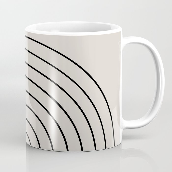 Minimal Arch LVII Vintage Creme and Black Modern Geometric Lines Coffee Mug Gallery Image 1