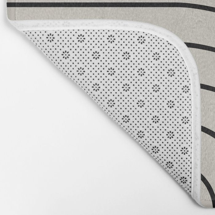 Minimal Arch LVII Vintage Creme and Black Modern Geometric Lines Bath Mat Gallery Image 2