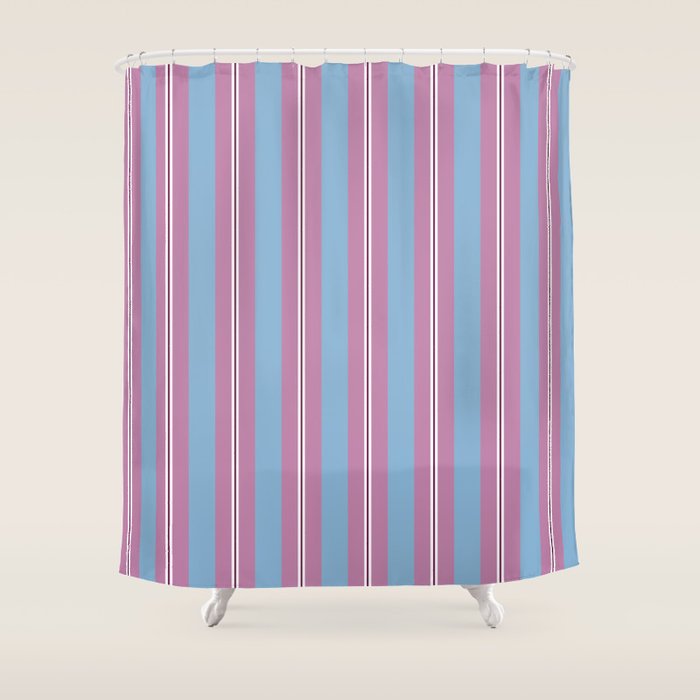 Bubblegum Stripes Shower Curtain Gallery Image 1