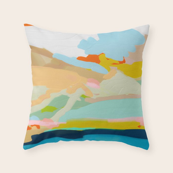 abstract summer landscape Throw Pillow Gallery Image 6