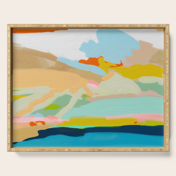 abstract summer landscape Serving Tray Gallery Image 1