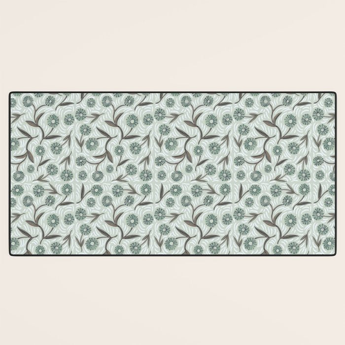 Tipsy Daisies on Celadon  Desk Mat Gallery Image 3