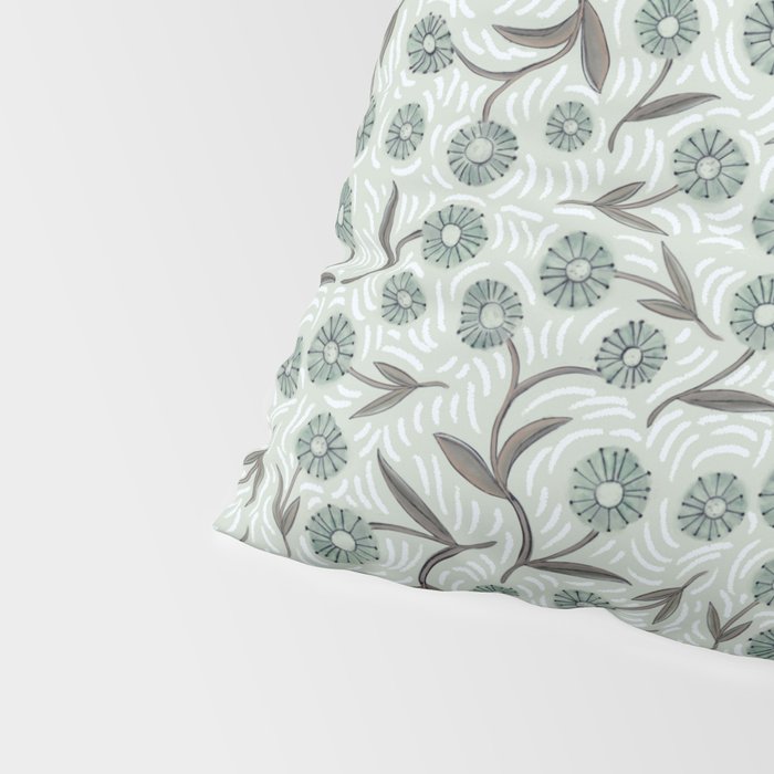 Tipsy Daisies on Celadon  Pillow Sham Gallery Image 4