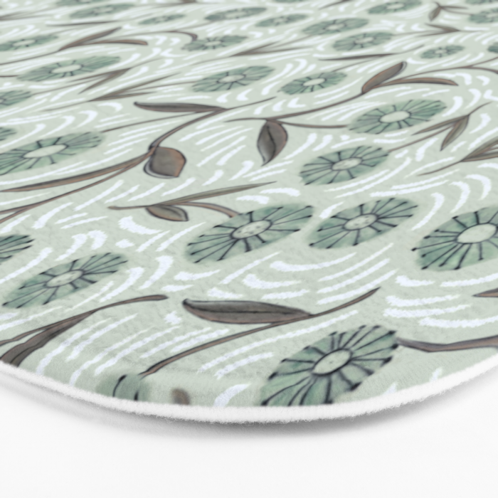 Tipsy Daisies on Celadon  Bath Mat Gallery Image 3