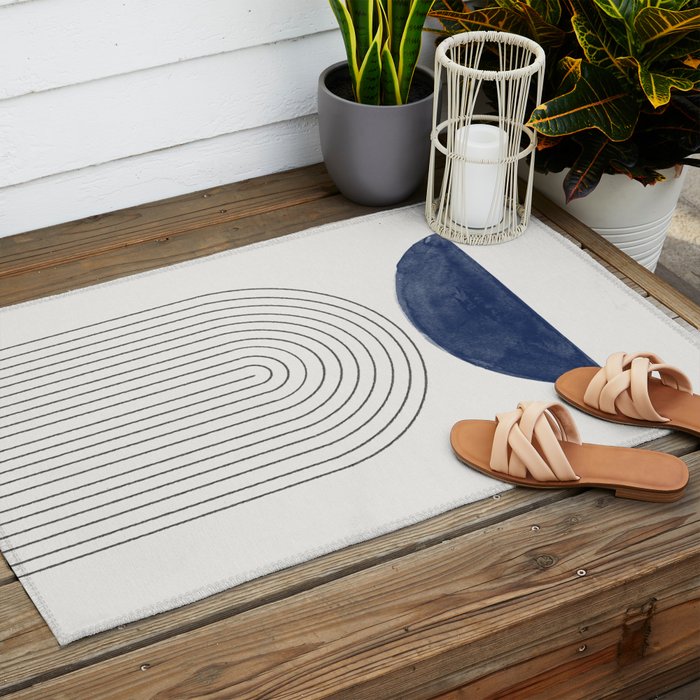 Blue Half Moon Arch Outdoor Rug Gallery Image 2