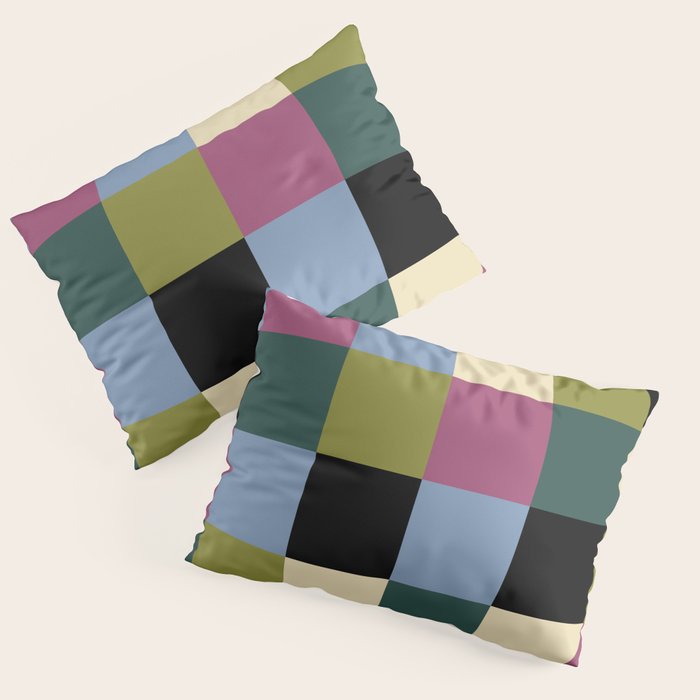 Bold Colorful Checks Pattern - Large I Pillow Sham Gallery Image 1
