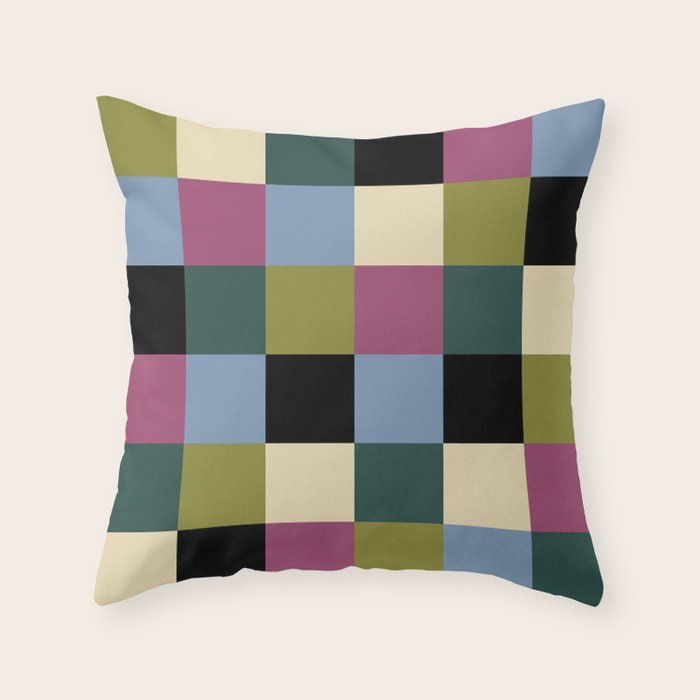 Bold Colorful Checks Pattern - Large I Throw Pillow Gallery Image 6