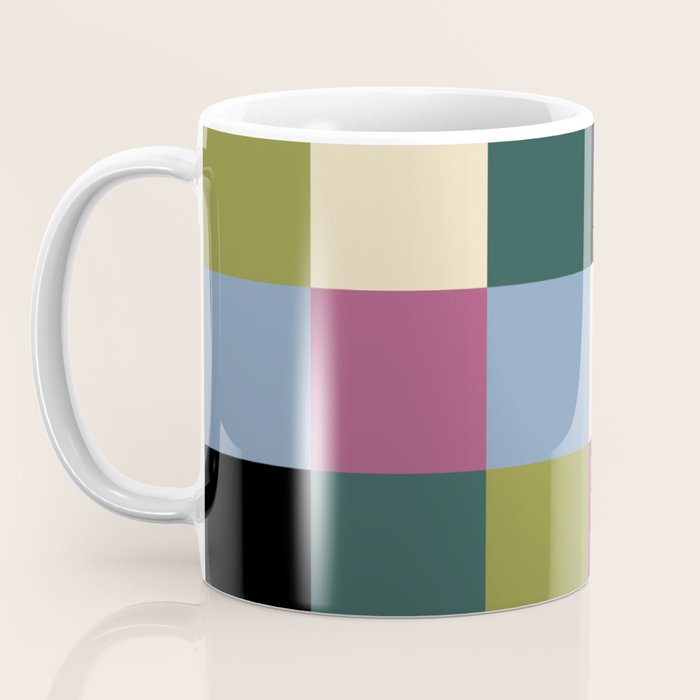Bold Colorful Checks Pattern - Large I Coffee Mug Gallery Image 3