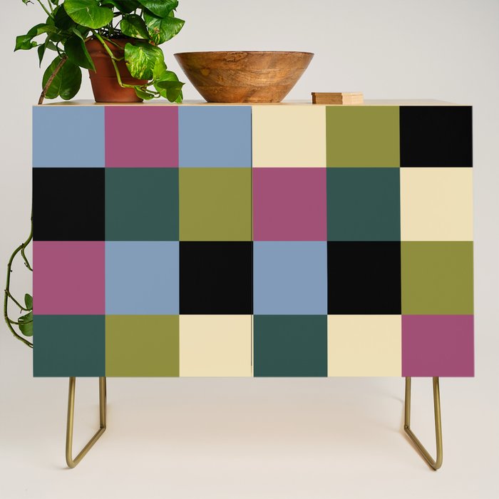 Bold Colorful Checks Pattern - Large I Credenza Gallery Image 1