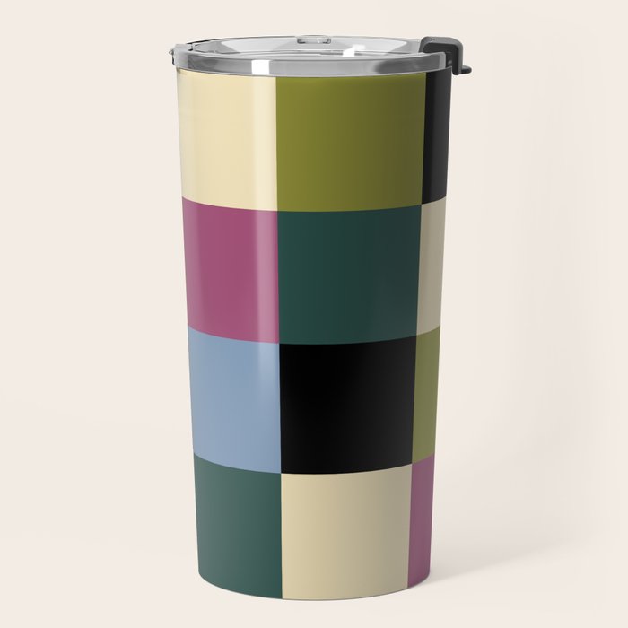 Bold Colorful Checks Pattern - Large I Travel Mug Gallery Image 2