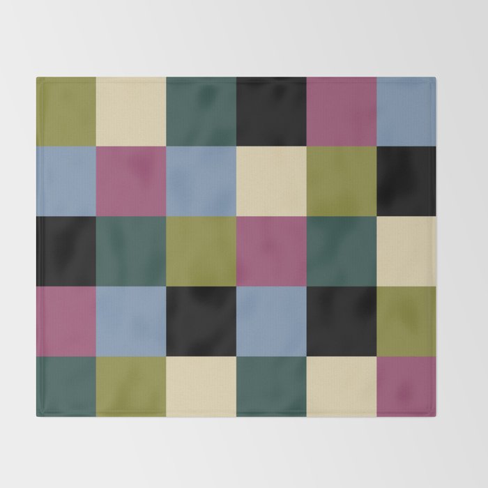 Bold Colorful Checks Pattern - Large I Throw Blanket Gallery Image 2