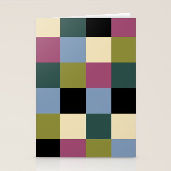 Bold Colorful Checks Pattern - Large I Stationery Card Gallery Image 1