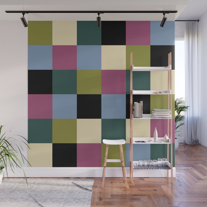 Bold Colorful Checks Pattern - Large I Wall Mural Gallery Image 1