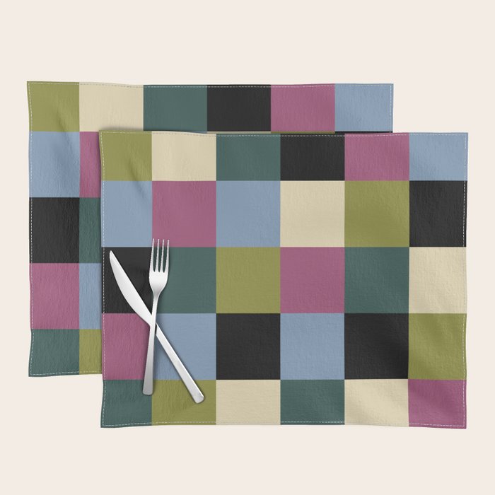 Bold Colorful Checks Pattern - Large I Placemat Gallery Image 1