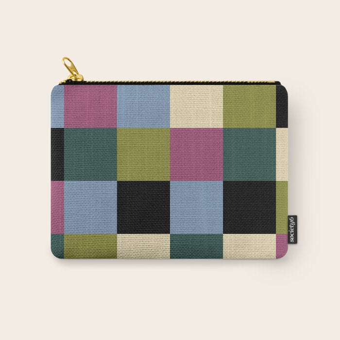 Bold Colorful Checks Pattern - Large I Carry All Pouch Gallery Image 1