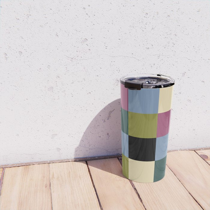 Bold Colorful Checks Pattern - Large I Travel Mug Gallery Image 4