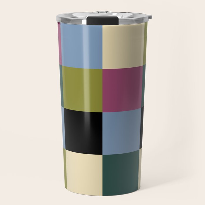 Bold Colorful Checks Pattern - Large I Travel Mug Gallery Image 1