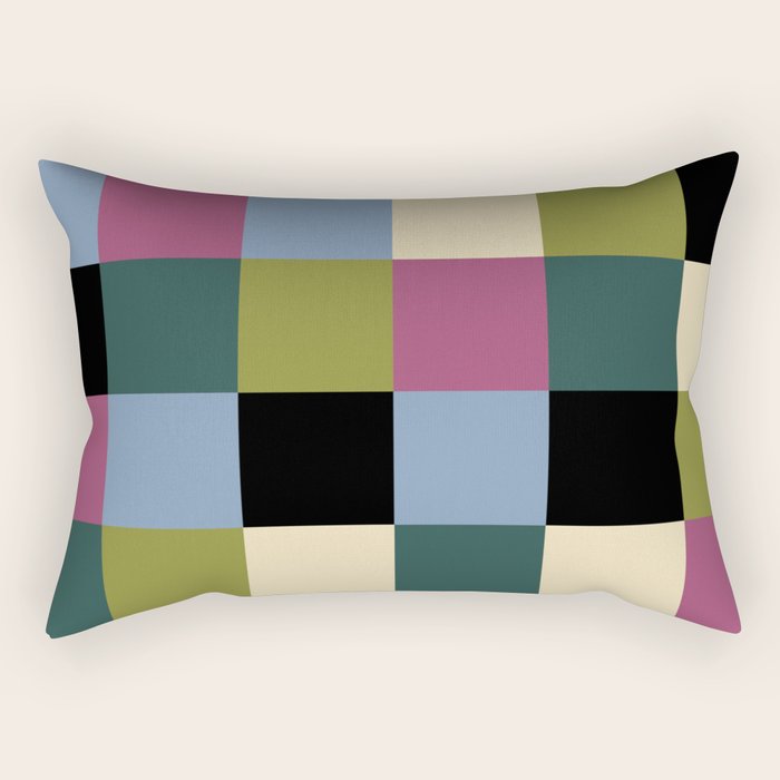 Bold Colorful Checks Pattern - Large I Rectangular Pillow Gallery Image 2