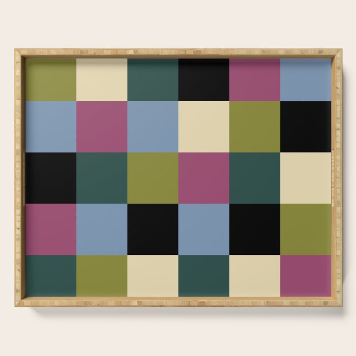 Bold Colorful Checks Pattern - Large I Serving Tray Gallery Image 1