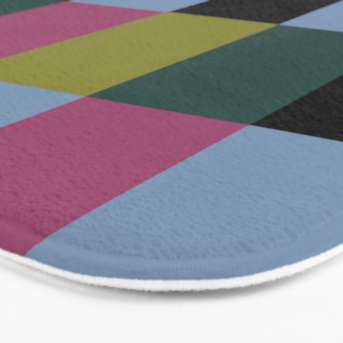 Bold Colorful Checks Pattern - Large I Bath Mat Gallery Image 3