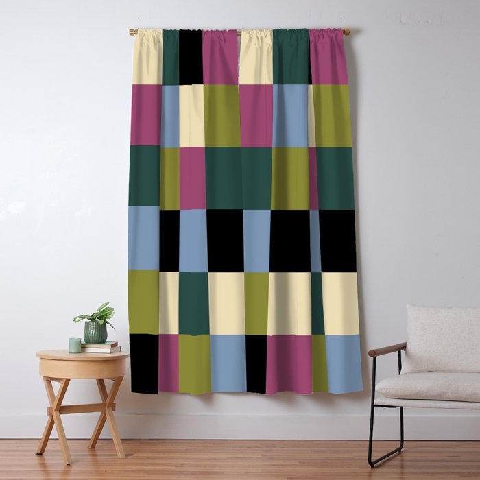 Bold Colorful Checks Pattern - Large I Window Curtain Gallery Image 5
