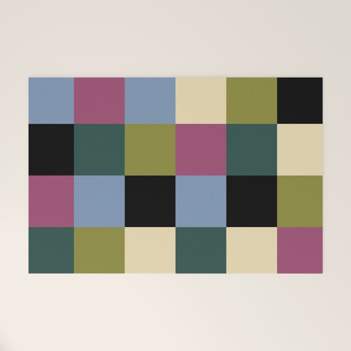 Bold Colorful Checks Pattern - Large I Welcome Mat Gallery Image 1