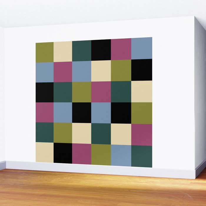 Bold Colorful Checks Pattern - Large I Wall Mural Gallery Image 2