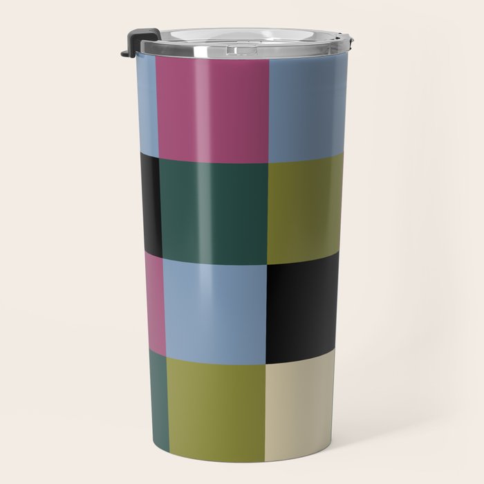 Bold Colorful Checks Pattern - Large I Travel Mug Gallery Image 3